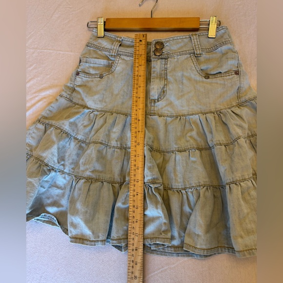 Avanti Blue Skater Mini Skirt Tiered Casual - Picture 5 of 7